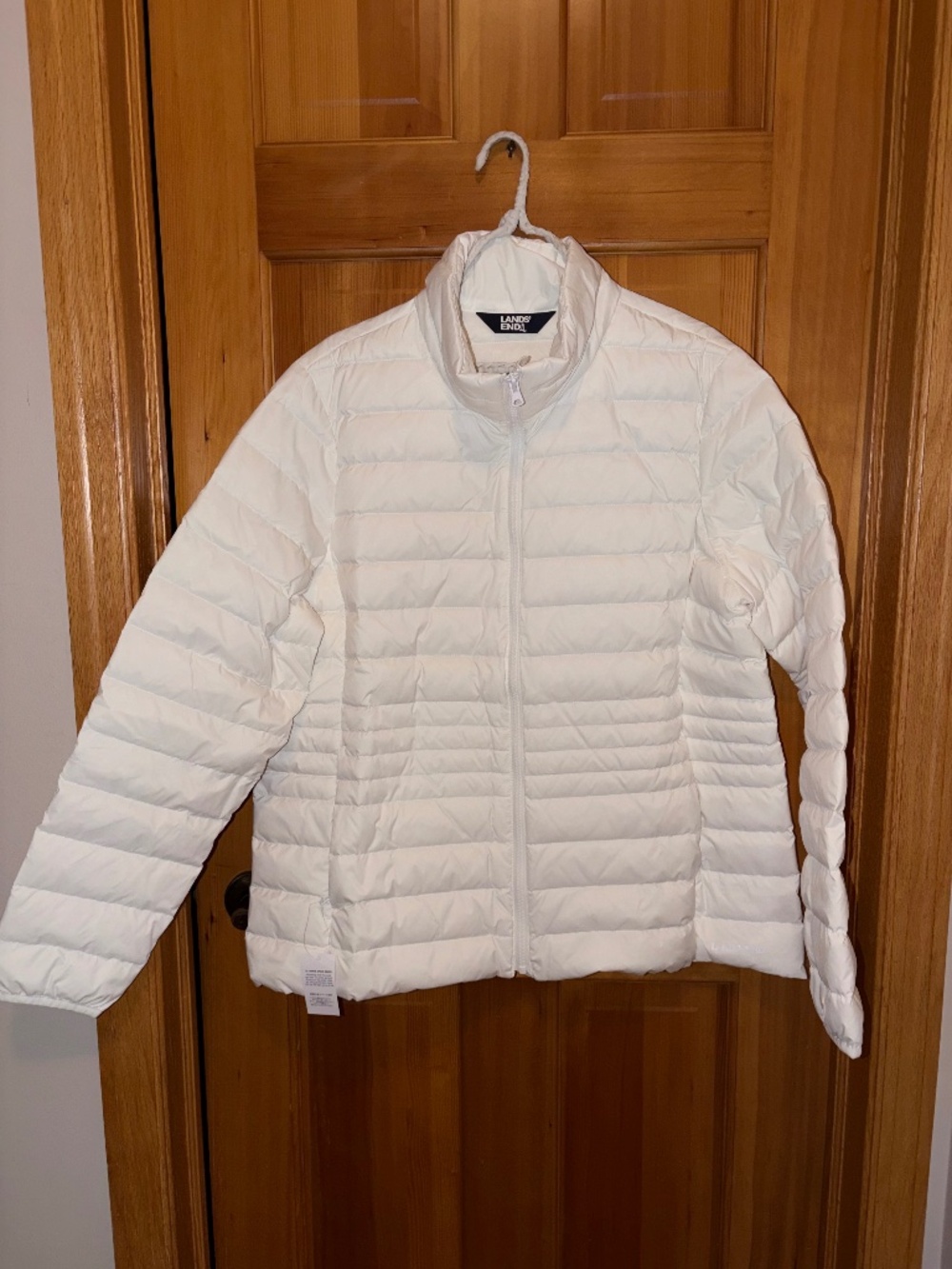 Lands' End Women's White WanderWeight Packable Down Jacket  XL NWT